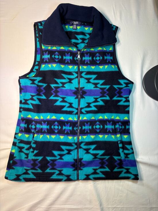 Chaps Jackets & Blazers - Vintage Chaps Sport Aztec Western Vest‎ size Medium 100% polyester